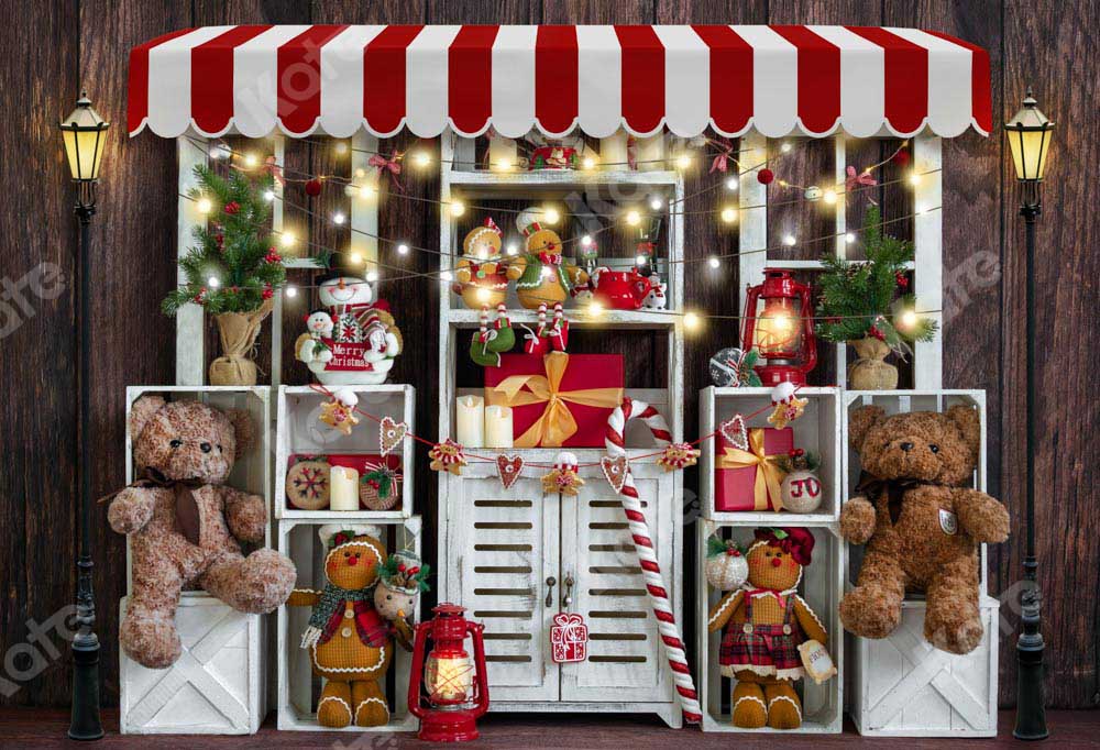 Kate Christmas Shelf Gift Bear Backdrop Designed by Emetselch