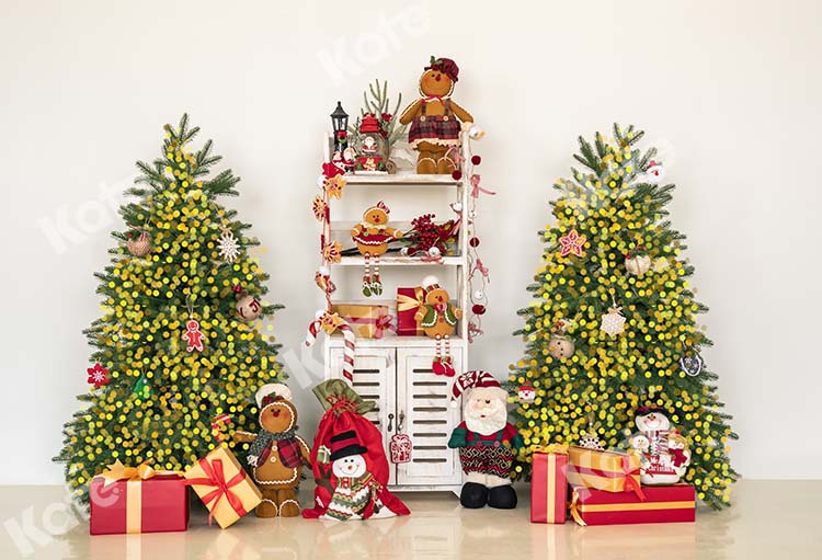 Kate Indoor Christmas Tree with Bear Gifts Backdrop Designed by Emetselch