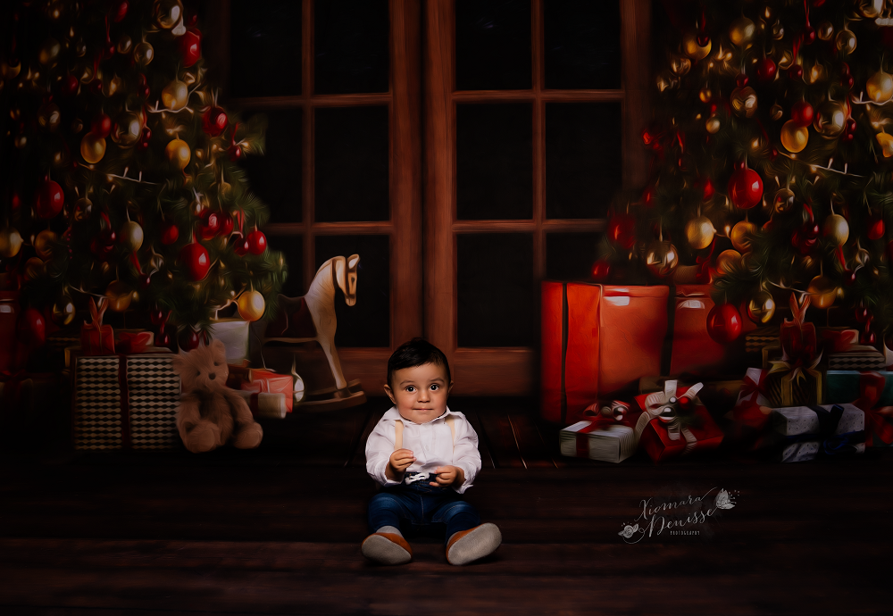 Kate Christmas Eve Night Backdrop for Photography - Kate Backdrop AU