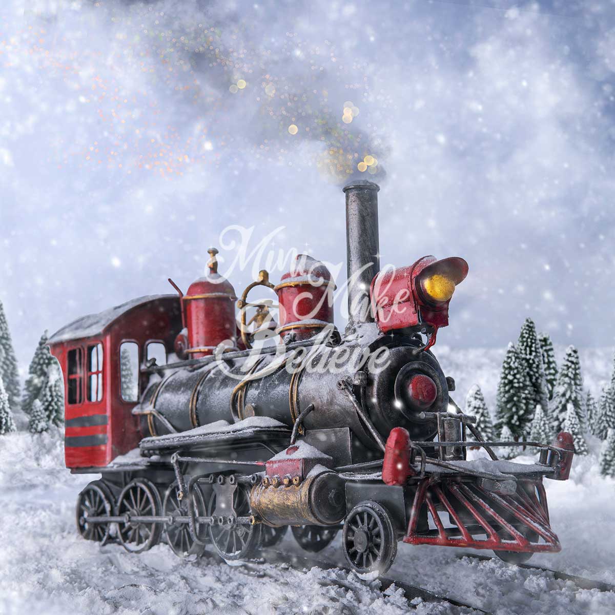 Kate Winter Snowflake Train Backdrop Designed by Mini MakeBelieve - Kate Backdrop AU