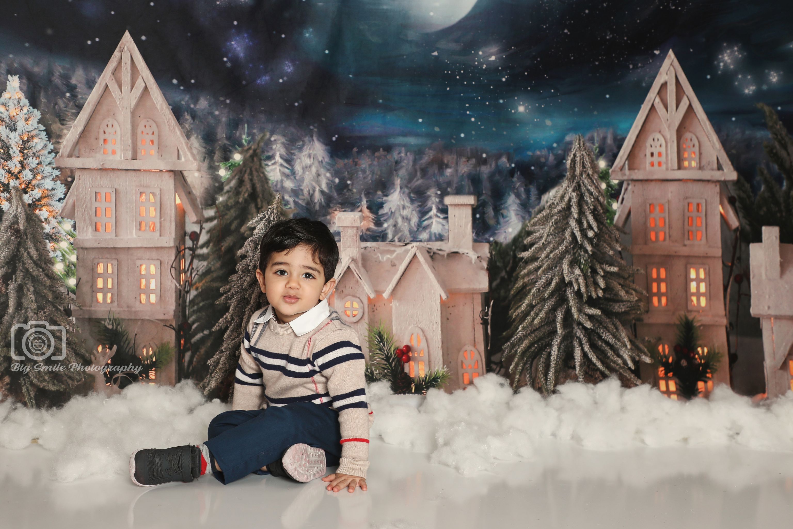 Kate Winter Night Christmas House Backdrop for Photography - Kate Backdrop AU