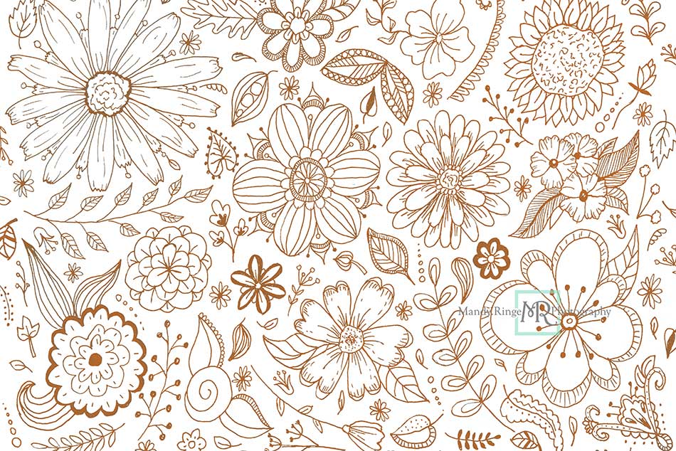 Kate Doodles Retro Flower Backdrop Designed by Mandy Ringe Photography