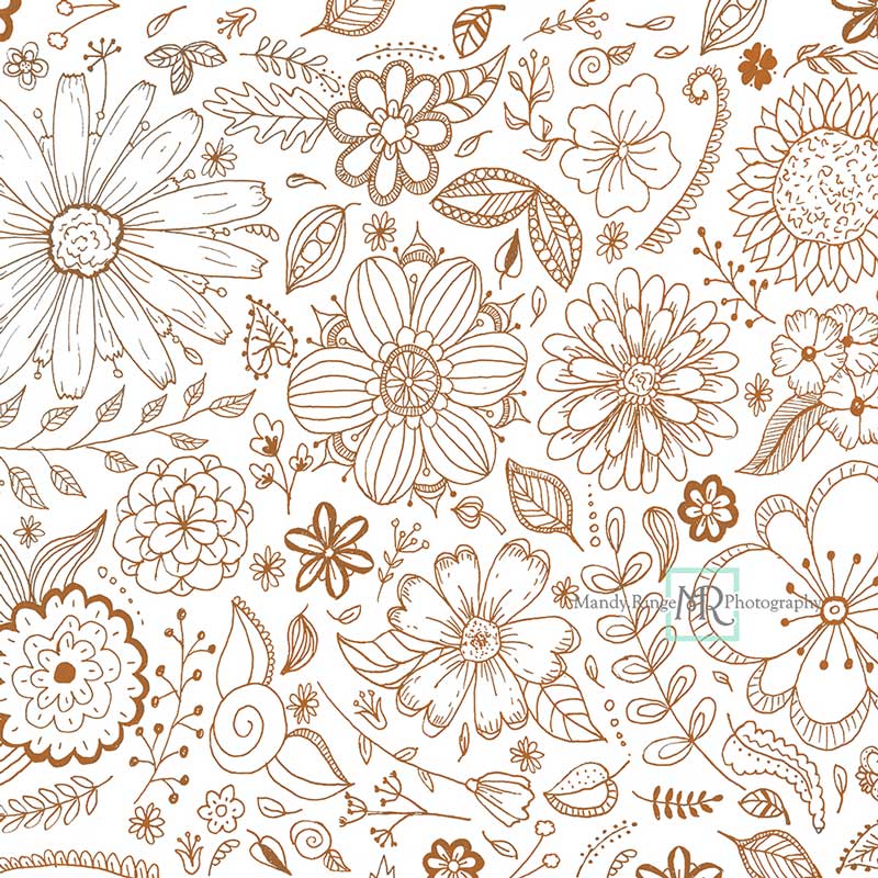 Kate Doodles Retro Flower Backdrop Designed by Mandy Ringe Photography - Kate Backdrop AU