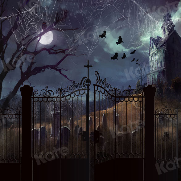 Kate Halloween Castle Night Door Backdrop for Photography - Kate Backdrop AU