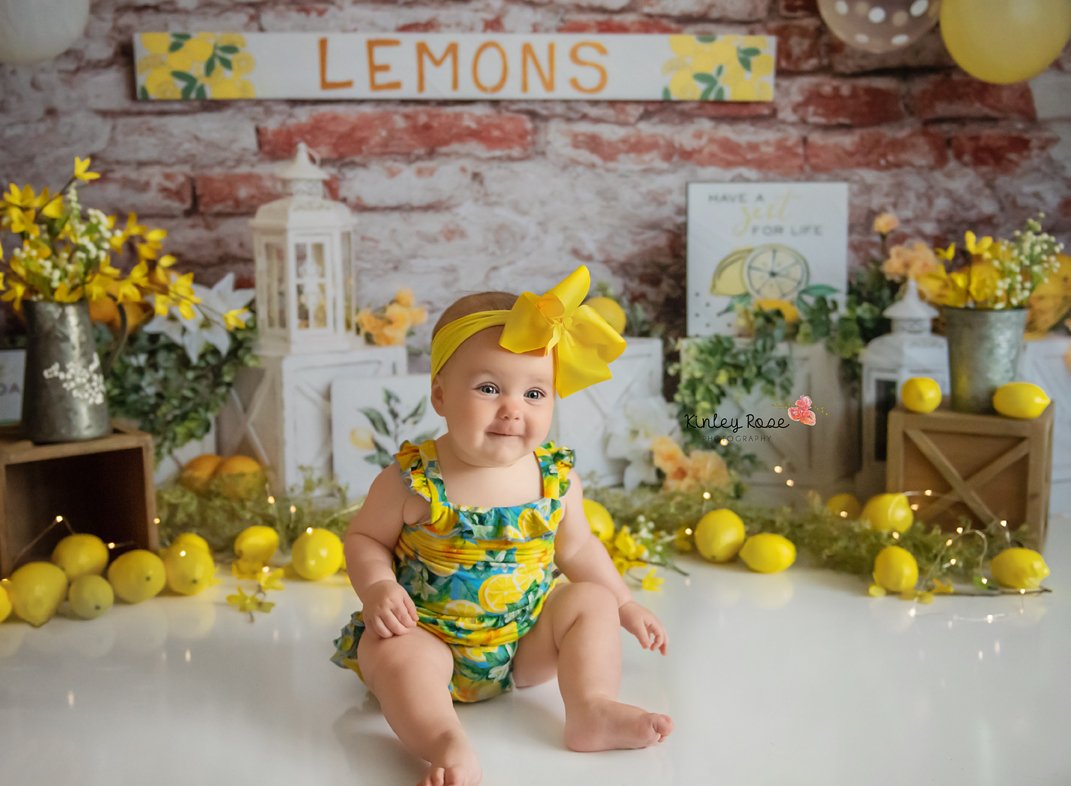 Kate Summer Lemons Fresh Backdrop Designed by Megan Leigh Photography - Kate Backdrop AU