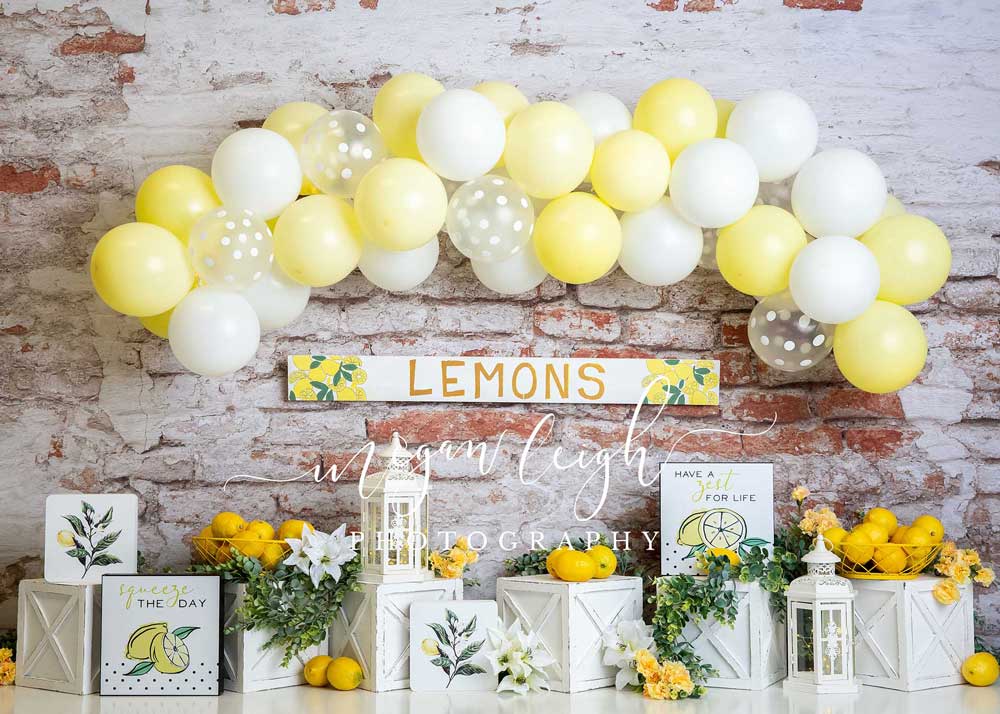 Kate Summer Lemons Fresh Backdrop Designed by Megan Leigh Photography - Kate Backdrop AU