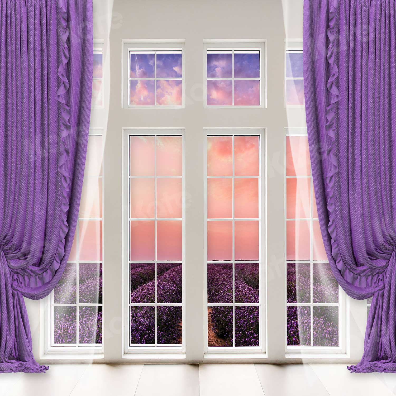 Kate Window Purple Curtain Lavender Backdrop for Photography