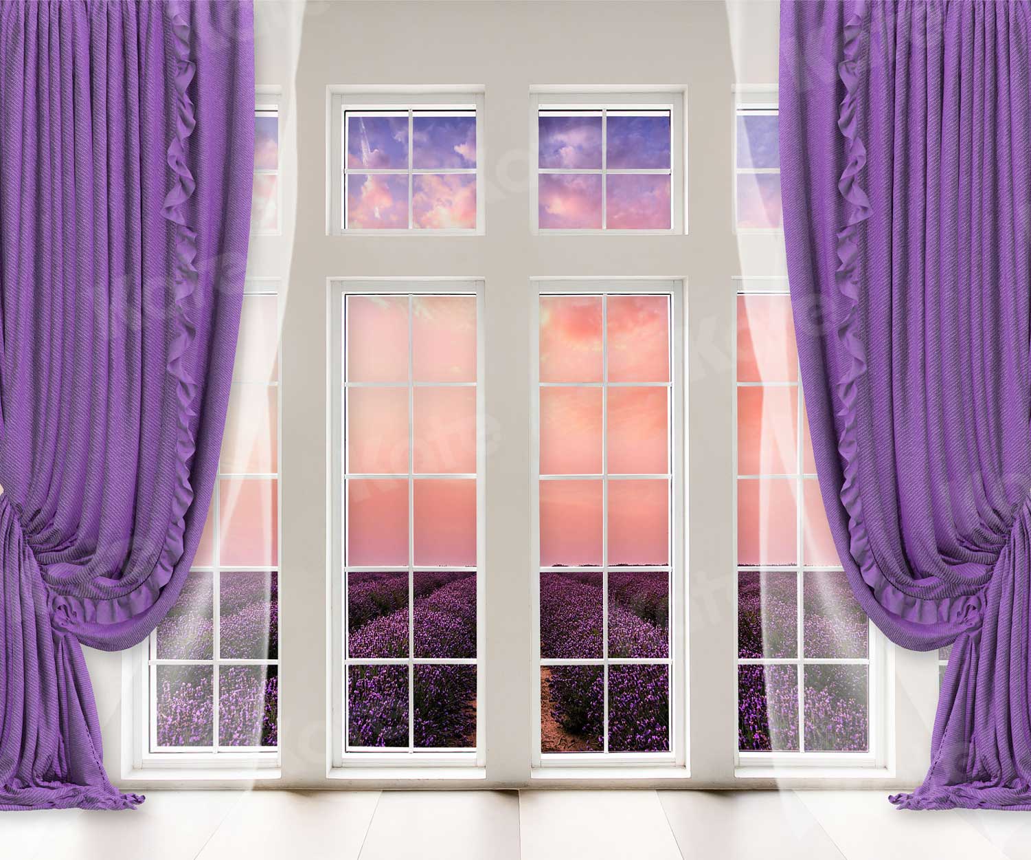 Kate Window Purple Curtain Lavender Backdrop for Photography