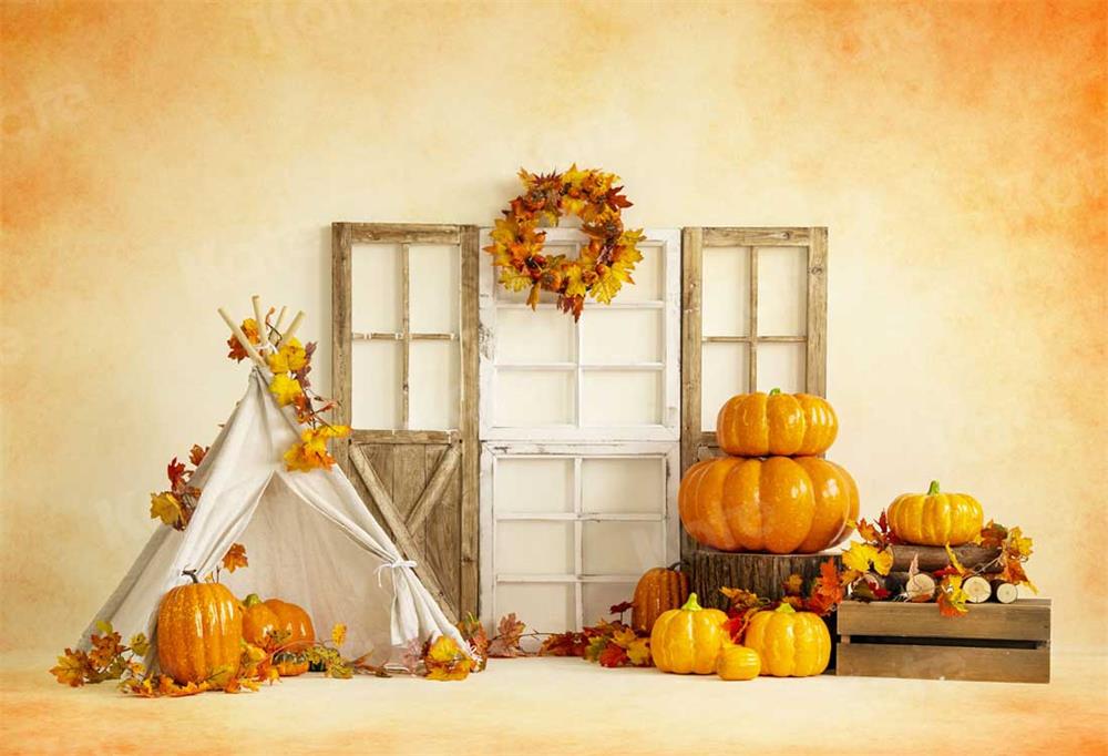 Kate Thanksgiving Sweet Harvest Pumpkins Backdrop for Photography