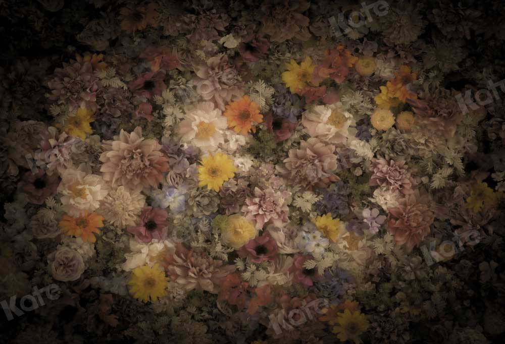 Kate Fine Art Brown Floral Backdrop Designed by Chain Photography