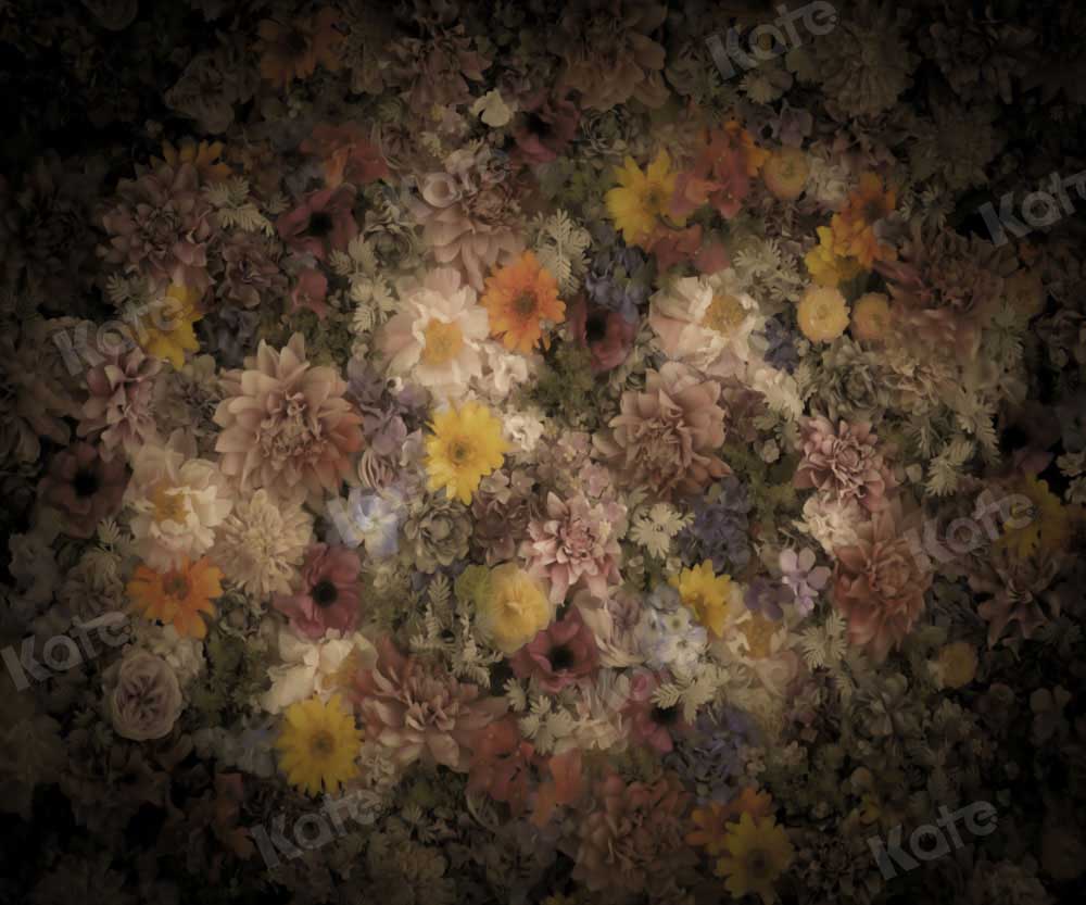 Kate Fine Art Brown Floral Backdrop Designed by Chain Photography