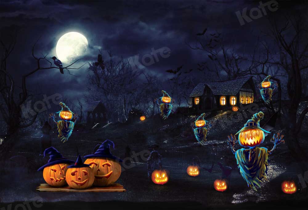 Kate Halloween Night Moon Backdrop Designed by Chain Photography