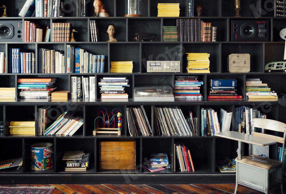 Kate Back To School Backdrop Bookshelf Designed by Chain Photography - Kate Backdrop AU