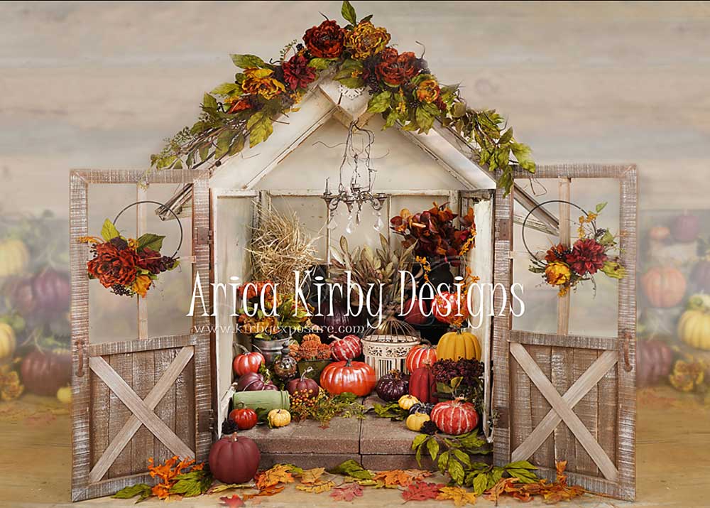 Kate Autumn Pumpkins Greenhouse Backdrop designed by Arica Kirby - Kate Backdrop AU