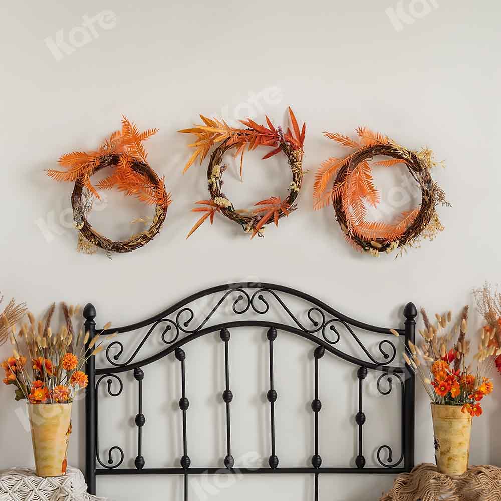 Kate Fall Boho Flowers Headboard Backdrop Designed by Emetselch - Kate Backdrop AU