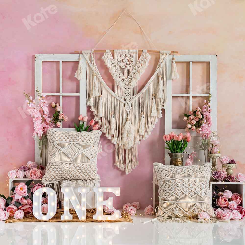 Kate Boho Flowers Backdrop Birthday Designed by Emetselch