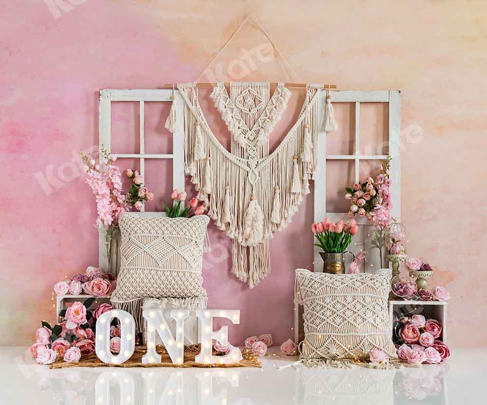 Kate Boho Flowers Backdrop Birthday Designed by Emetselch