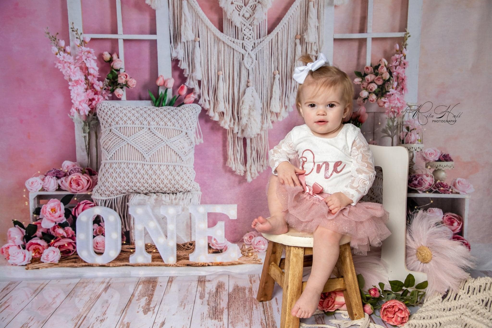 Kate Boho Flowers Backdrop Birthday Designed by Emetselch