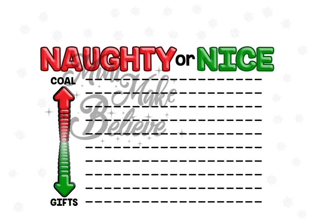 Kate Christmas Humor Naughty Or Nice Backdrop Designed by Mini MakeBelieve