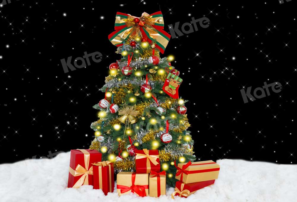 Kate Christmas Tree Winter Gifts Night Backdrop Designed by Emetselch