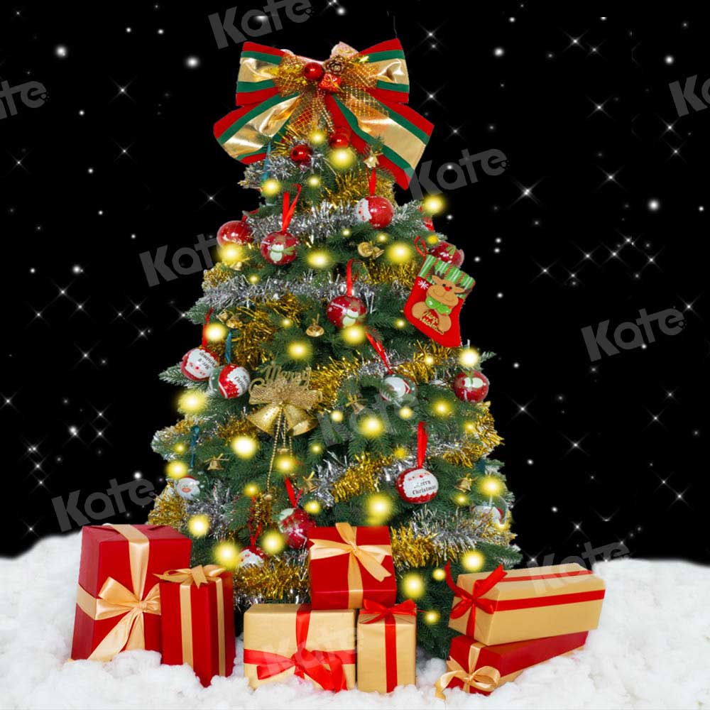 Kate Christmas Tree Winter Gifts Night Backdrop Designed by Emetselch