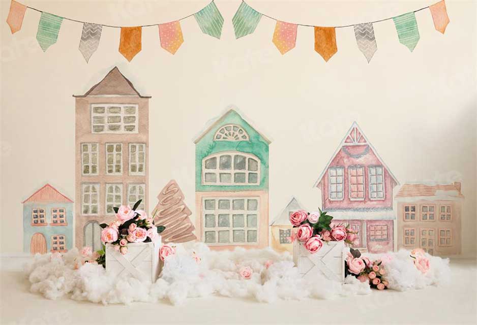 Kate Cake Smash Rose Town Backdrop for Photography - Kate Backdrop AU
