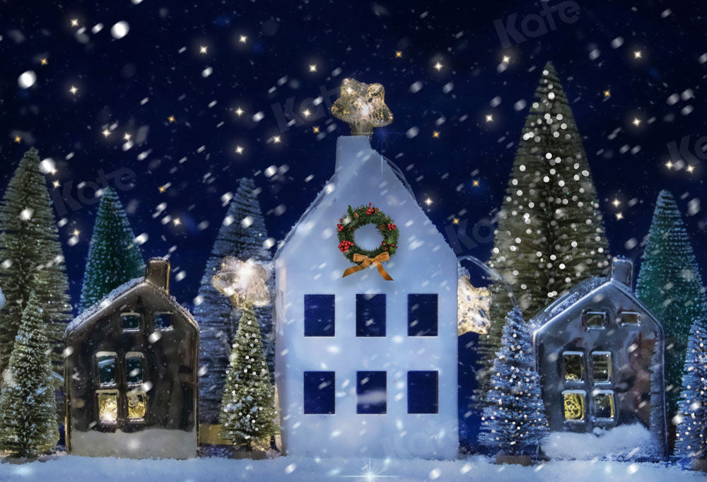 Kate Christmas Eve Backdrop Tree Snow Designed by Chain Photography - Kate Backdrop AU