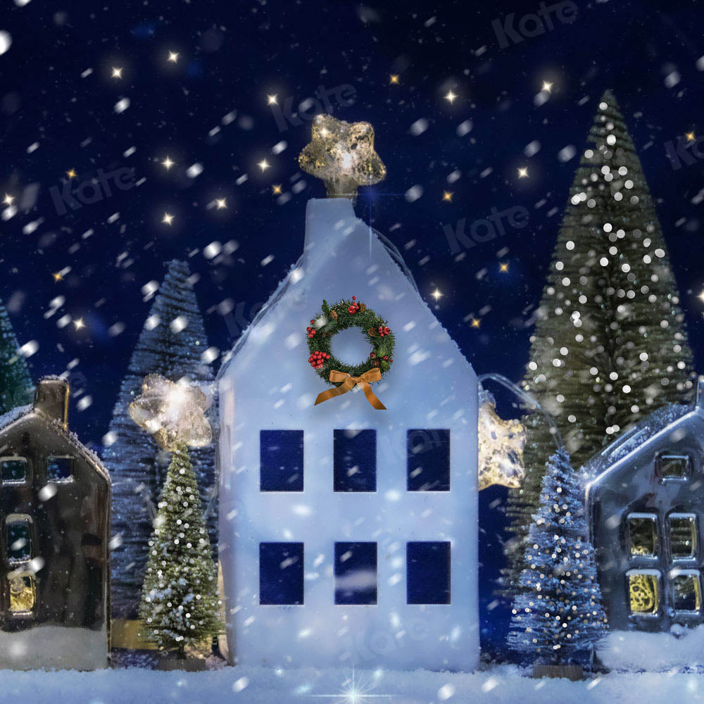 Kate Christmas Eve Backdrop Tree Snow Designed by Chain Photography - Kate Backdrop AU