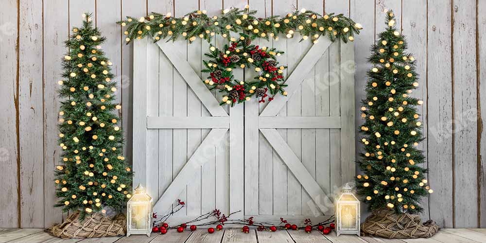 Kate Christmas Wooden Stripes Backdrop Designed by Emetselch