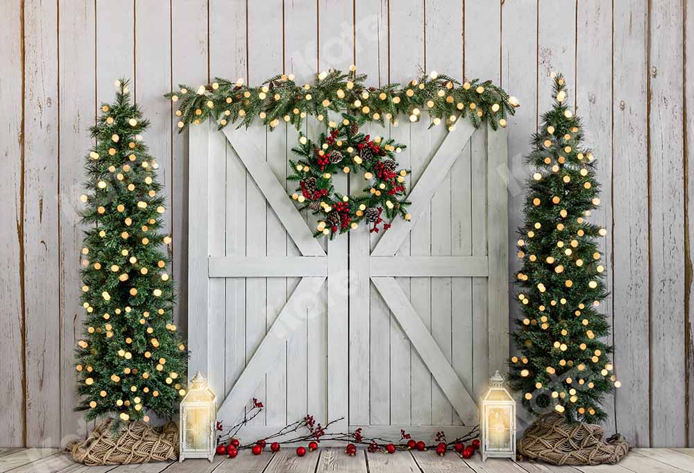 Kate Christmas Wooden Stripes Backdrop Designed by Emetselch