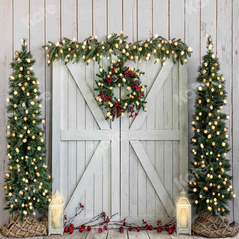 Kate Christmas Wooden Stripes Backdrop Designed by Emetselch