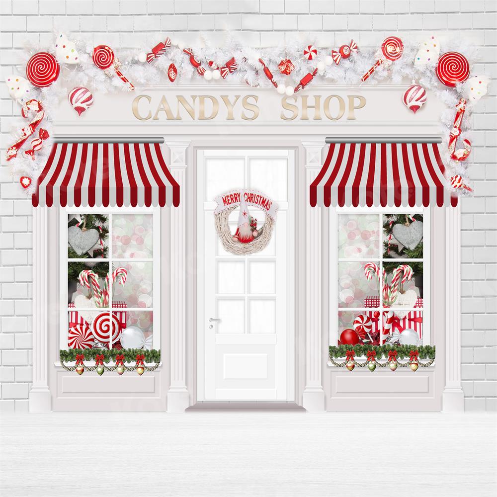 Kate Christmas Candy Shop Backdrop for Photography - Kate Backdrop AU