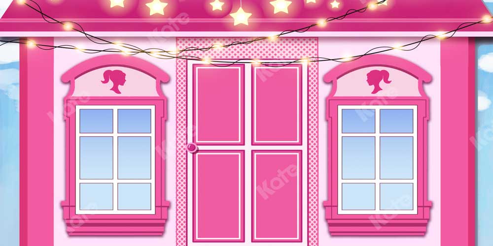 Kate Barbie Pink House Backdrop Star Designed by Chain Photography