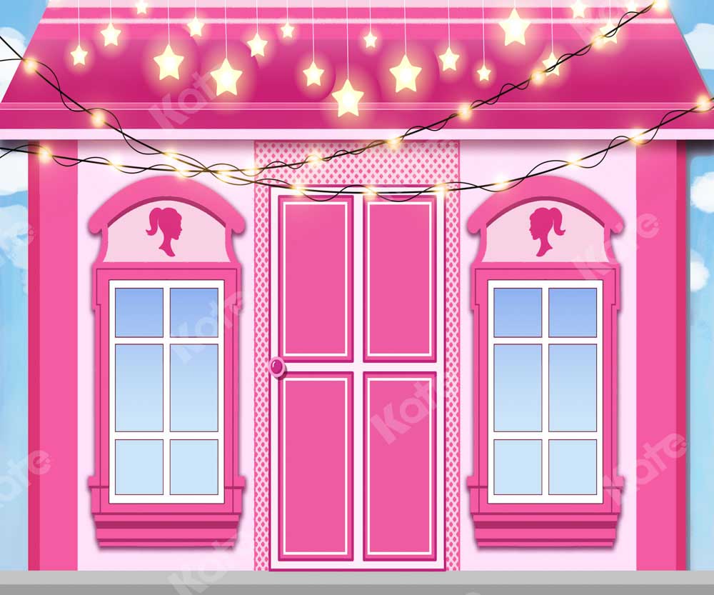 Kate Barbie Pink House Backdrop Star Designed by Chain Photography