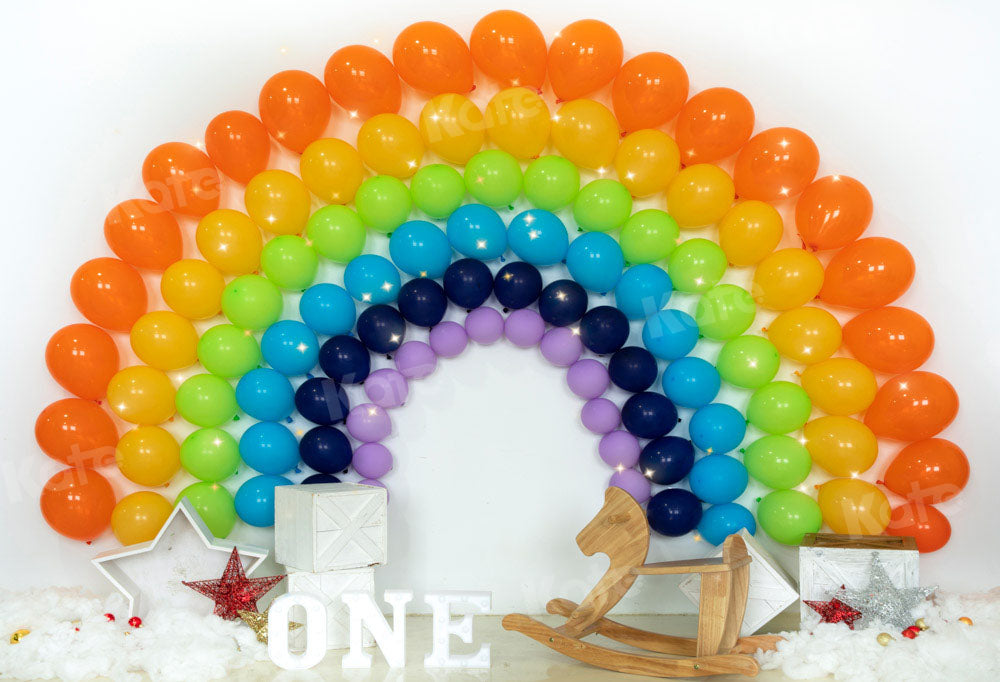 Kate Cake Smash Colorful Arch Bridge Backdrop Rainbow Balloon Designed by Emetselch