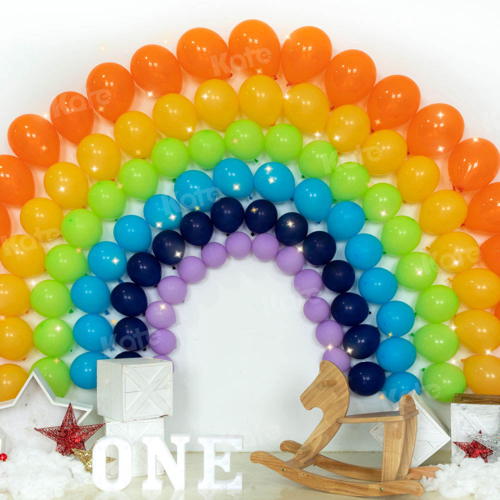 Kate Cake Smash Colorful Arch Bridge Backdrop Rainbow Balloon Designed by Emetselch