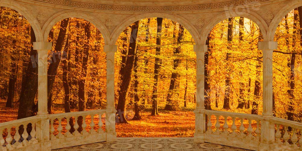 Kate Fall Deciduous Woods Backdrop Yelllo Leaves Roman Designed by Chain Photography - Kate Backdrop AU