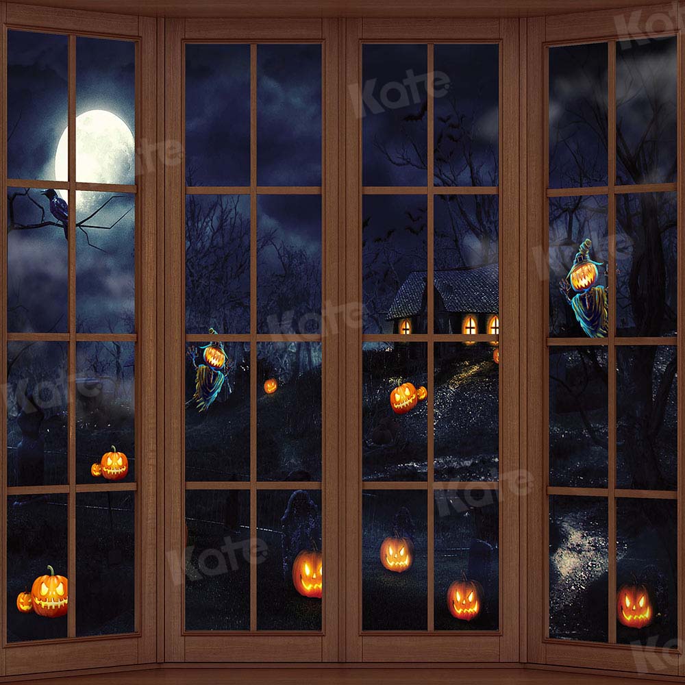 Kate Wooden Window Halloween Backdrop Designed by Chain Photography