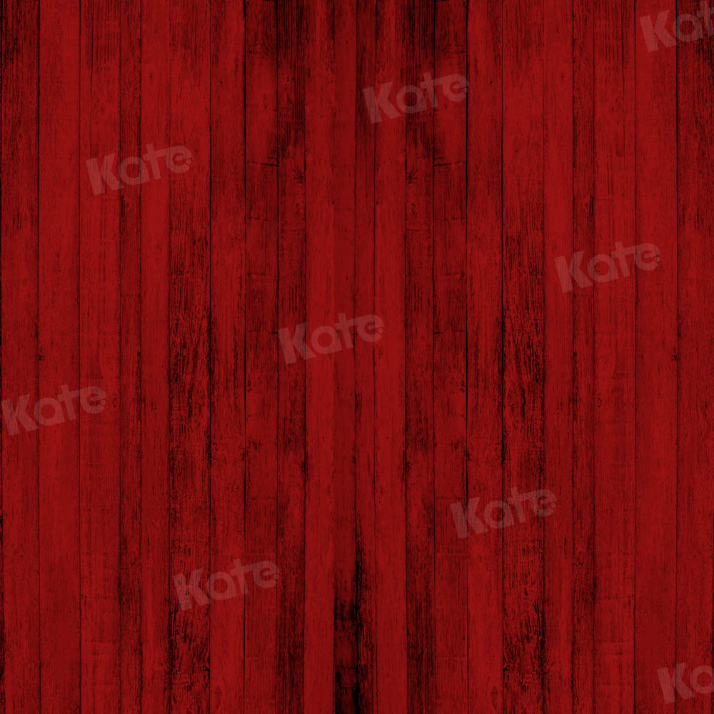 Kate Valentine's Day Backdrop Red Wooden Board Designed by Chain Photography