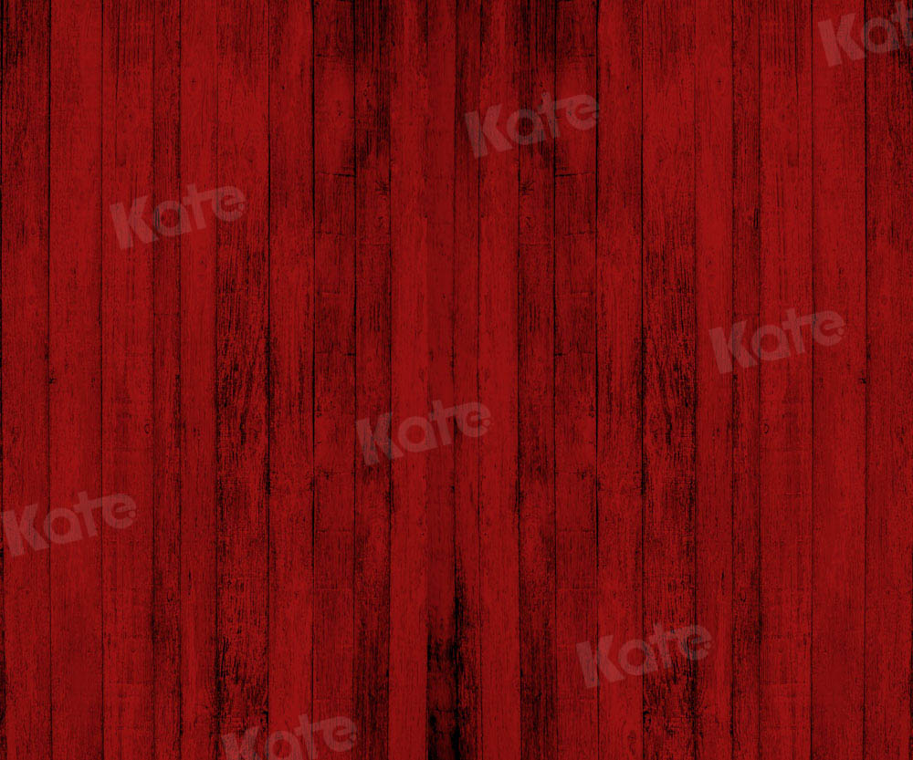 Kate Valentine's Day Backdrop Red Wooden Board Designed by Chain Photography
