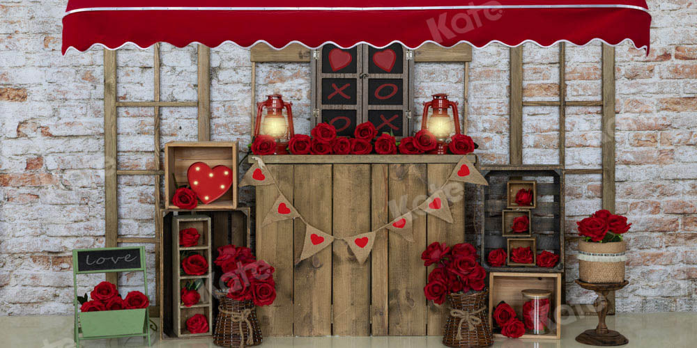 Kate Romantic Backdrop  Valentine's Day Store Wall Designed by Emetselch - Kate Backdrop AU