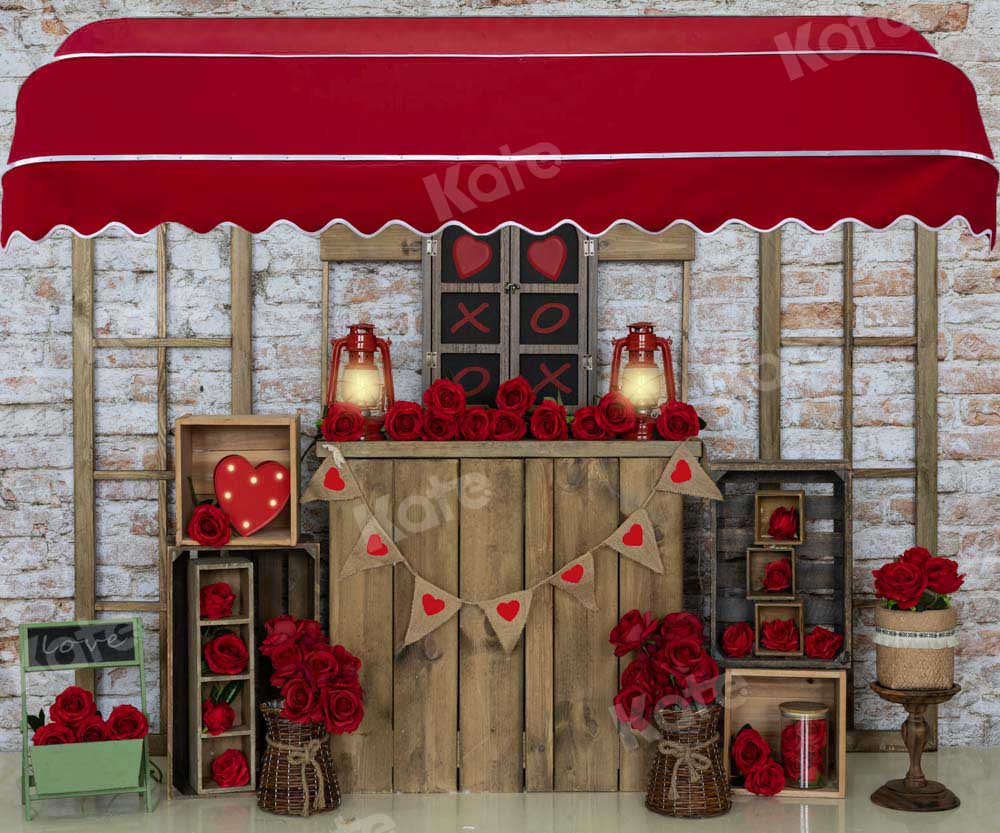 Kate Romantic Backdrop  Valentine's Day Store Wall Designed by Emetselch - Kate Backdrop AU