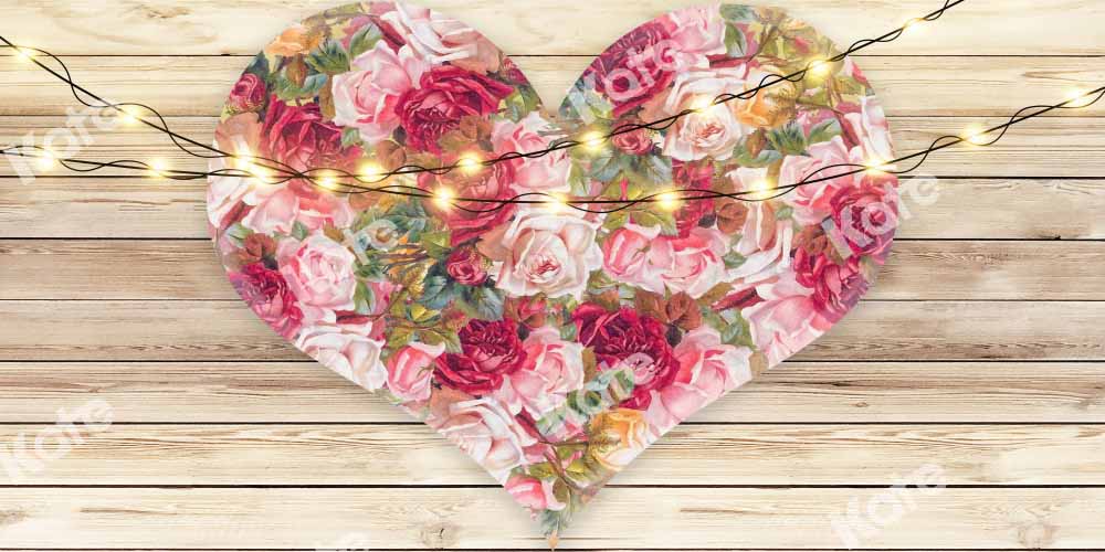 Kate Valentine's day Backdrop Heart-shaped Flowers Board Designed by Chain Photography