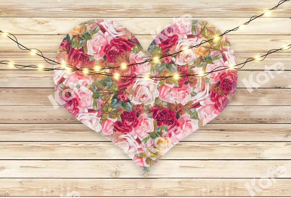 Kate Valentine's day Backdrop Heart-shaped Flowers Board Designed by Chain Photography - Kate Backdrop AU