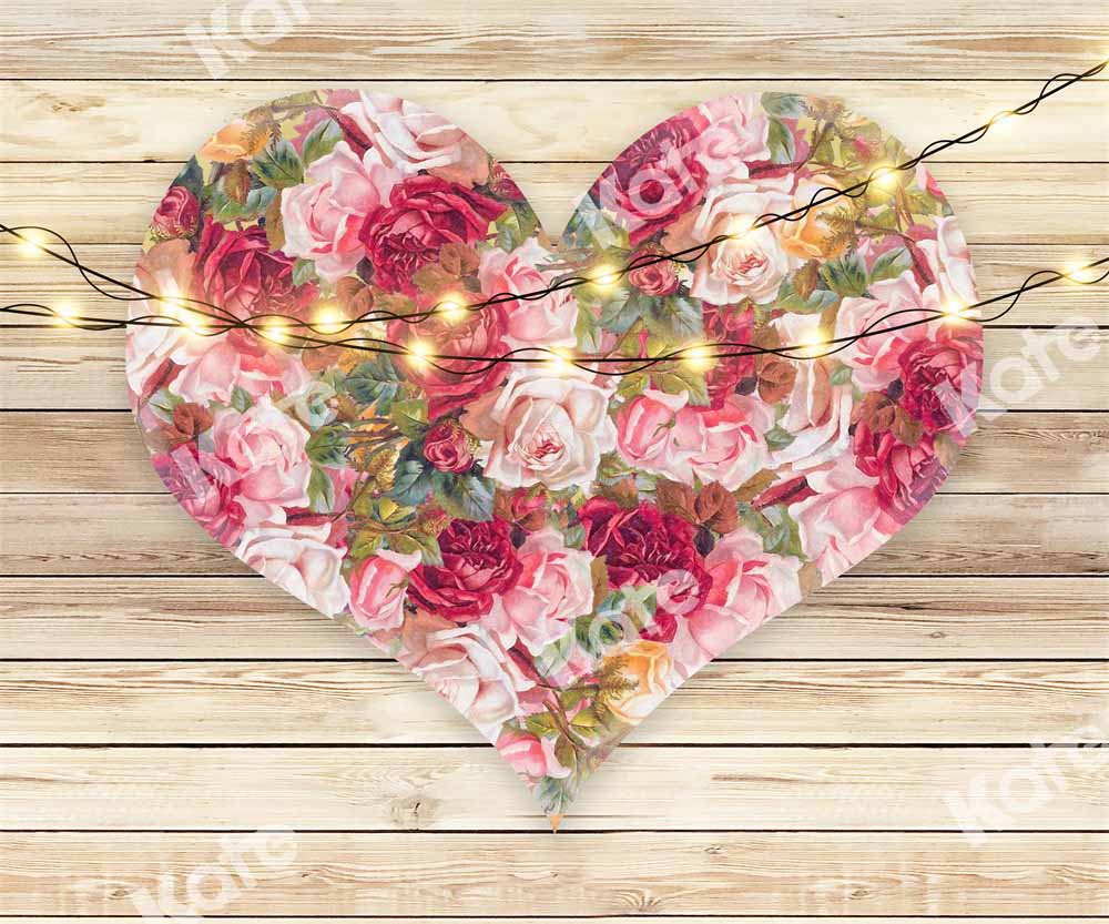 Kate Valentine's day Backdrop Heart-shaped Flowers Board Designed by Chain Photography - Kate Backdrop AU