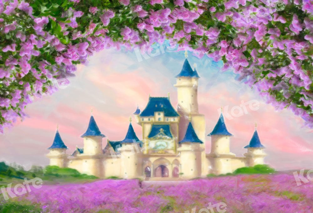 Kate Garden Castle Backdrop Spring Flowers Designed by GQ - Kate Backdrop AU