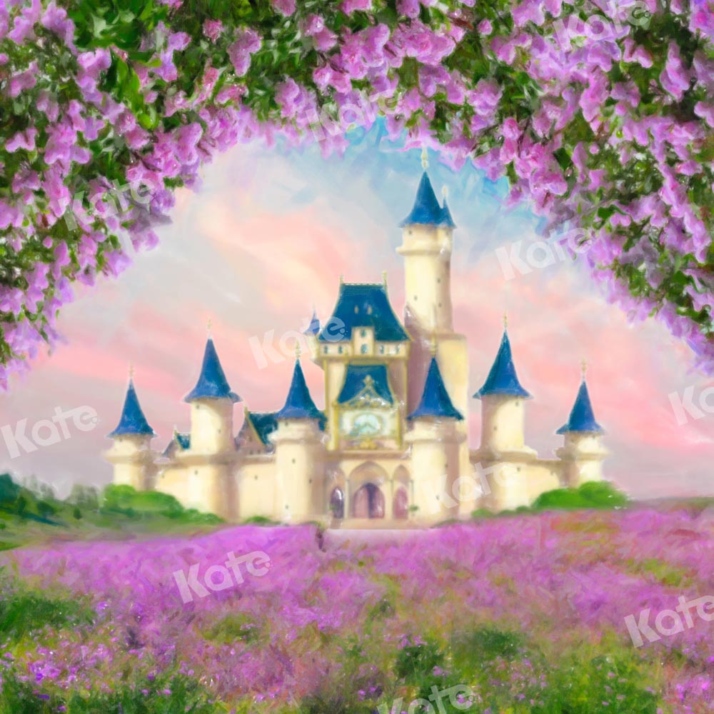Kate Garden Castle Backdrop Spring Flowers Designed by GQ - Kate Backdrop AU