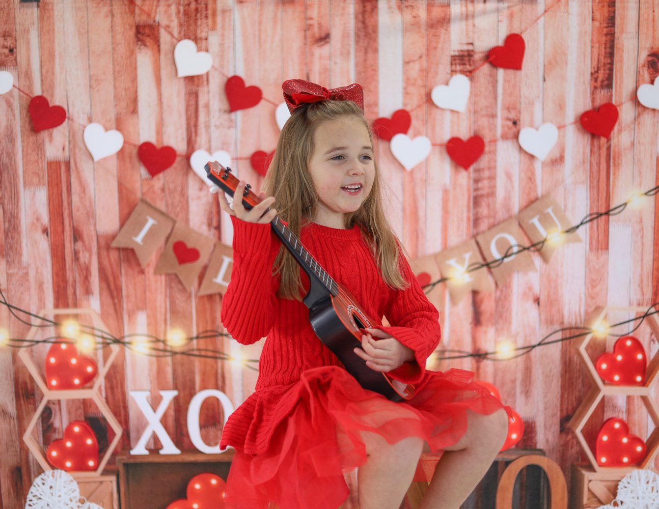 Kate Valentine's day Backdrop Light Love Heart Designed by Emetselch - Kate Backdrop AU
