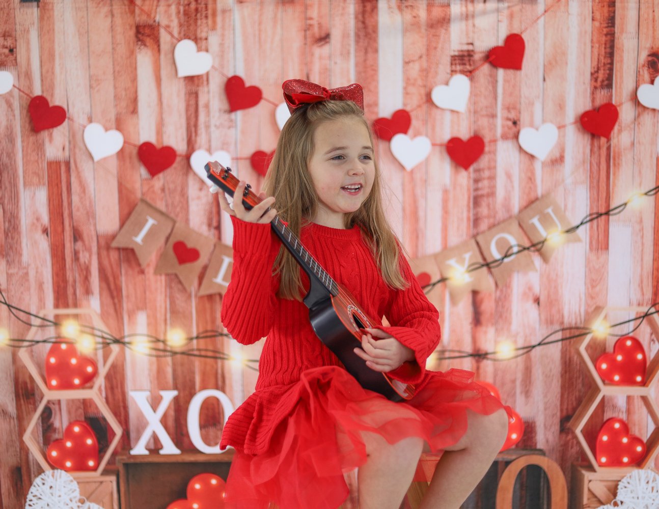 Kate Valentine's day Backdrop Light Love Heart Designed by Emetselch