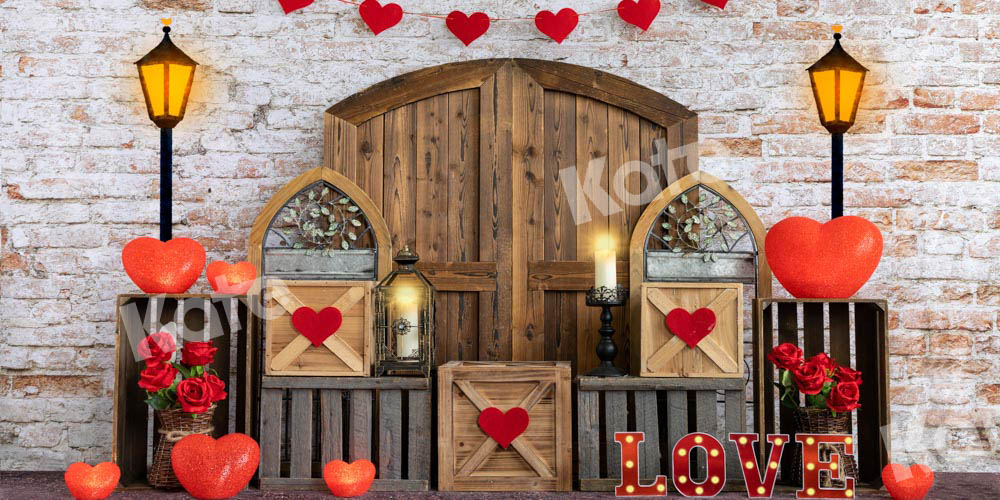 Kate Love Valentine's Day Backdrop Barn Door Designed by Emetselch